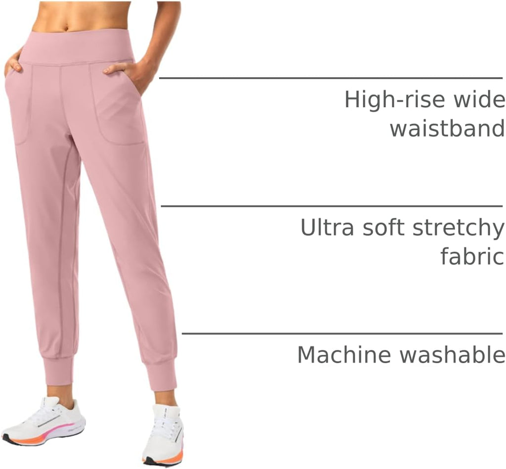 Women'S Joggers with Zipper Pockets Petite/Regular/Tall High Waisted Athletic Workout Yoga Pants Joggers for Women