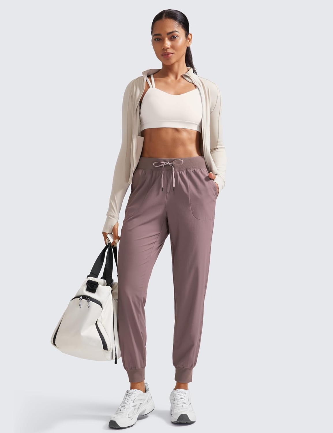 Women'S Lightweight Workout Joggers 27.5" - Travel Casual Outdoor Running Athletic Track Hiking Pants with Pockets