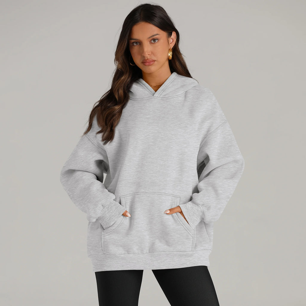 Cozy Oversized Hoodie for Women - Fall Fashion Pullover Sweatshirt with Pocket