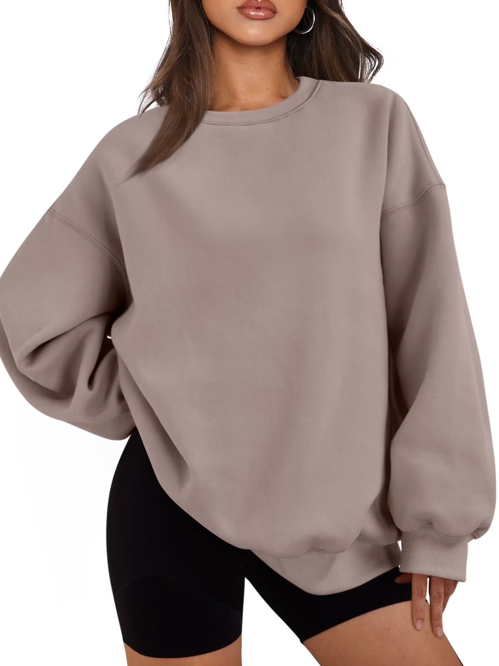Chic Oversized Crewneck Sweatshirt for Women - Y2K Inspired Casual Pullover for Fall & Winter Fashion