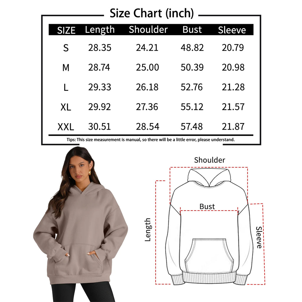 Cozy Oversized Hoodie for Women - Fall Fashion Pullover Sweatshirt with Pocket
