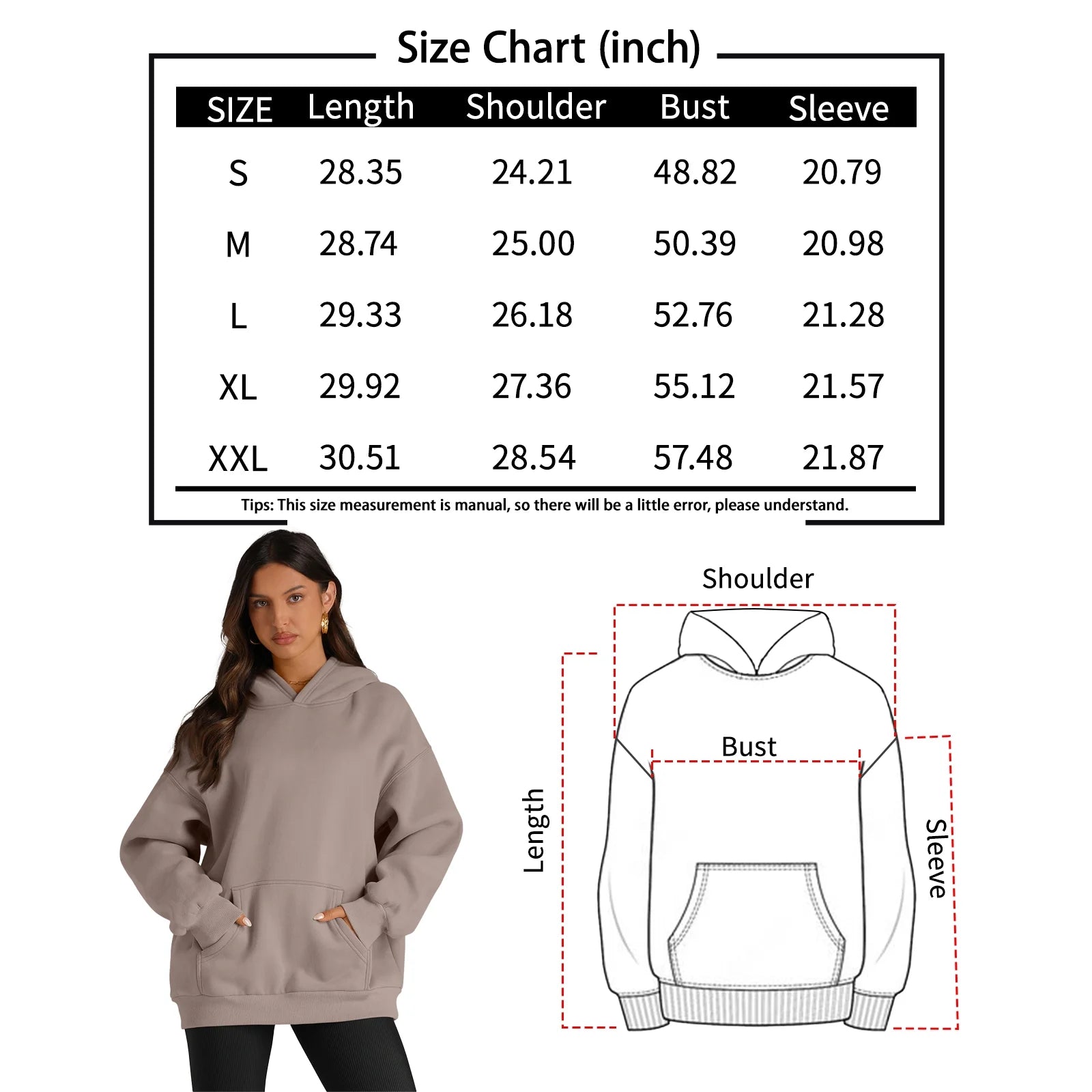 Cozy Oversized Hoodie for Women - Fall Fashion Pullover Sweatshirt with Pocket