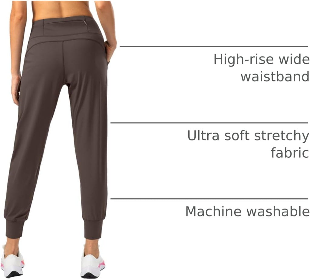 Women'S Joggers with Zipper Pockets Petite/Regular/Tall High Waisted Athletic Workout Yoga Pants Joggers for Women