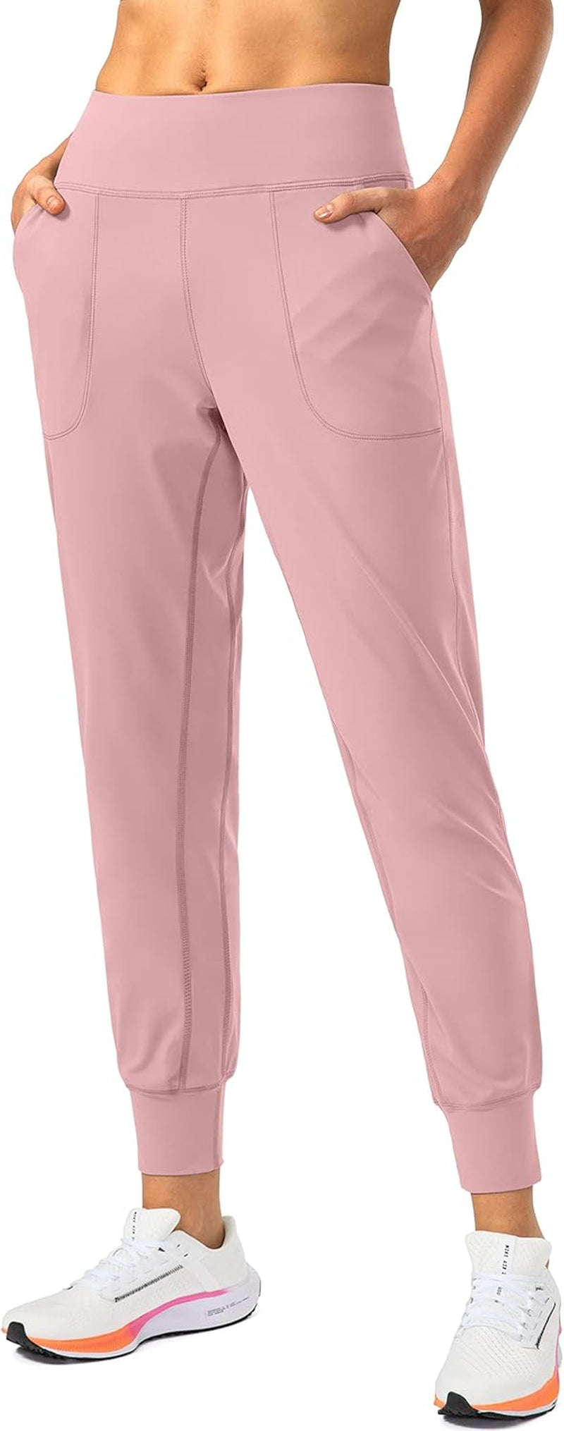 Women'S Joggers with Zipper Pockets Petite/Regular/Tall High Waisted Athletic Workout Yoga Pants Joggers for Women