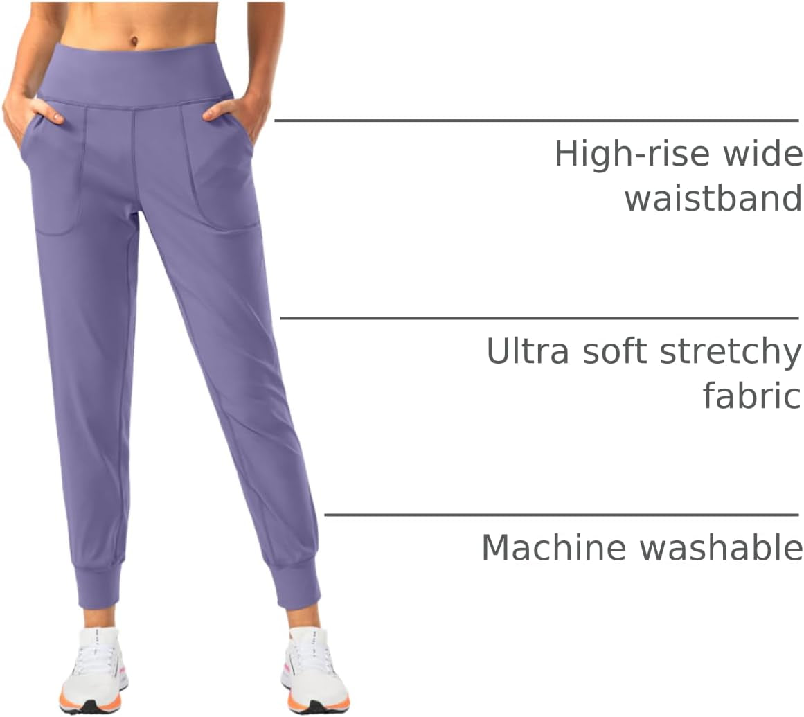 Elevate Your Workout with Soothfeel Women's High-Waisted Joggers - Stylish Athletic Pants with Zipper Pockets for Ultimate Comfort and Performance