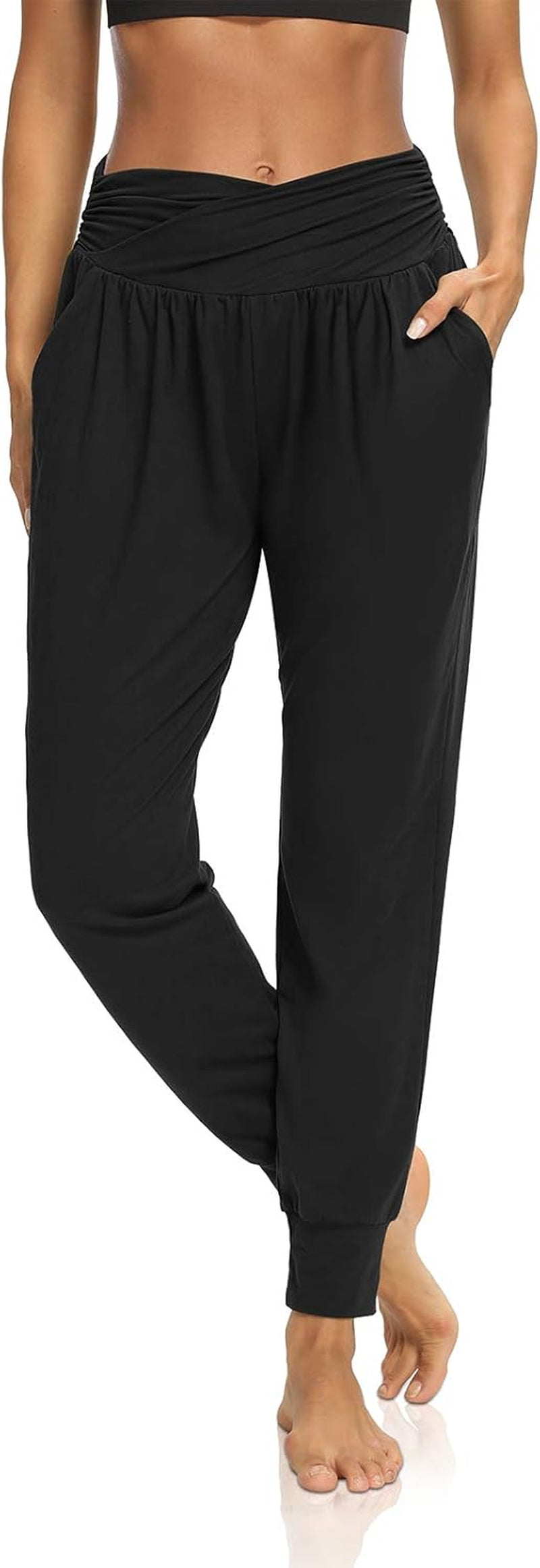 Womens Yoga Sweatpants Loose Workout Harem Joggers Casual Comfy Lounge Pajama Pants with Pockets