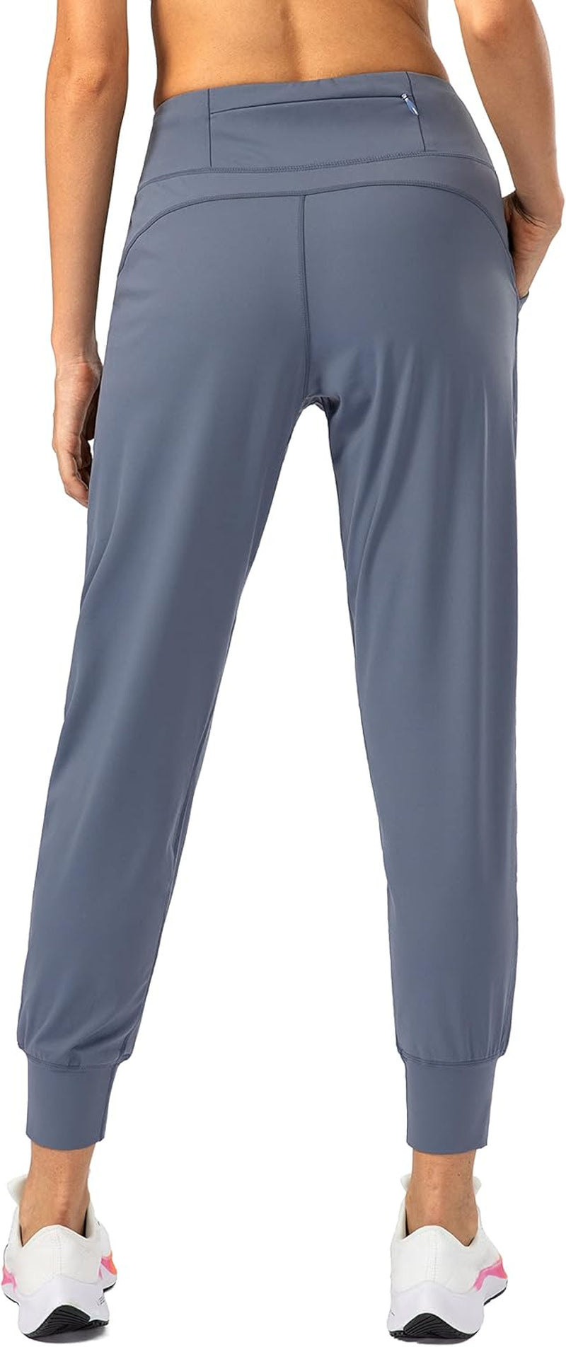 Elevate Your Workout with Soothfeel Women's High Waisted Joggers - Stylish, Comfortable, and Functional with Zipper Pockets in Dusty Blue
