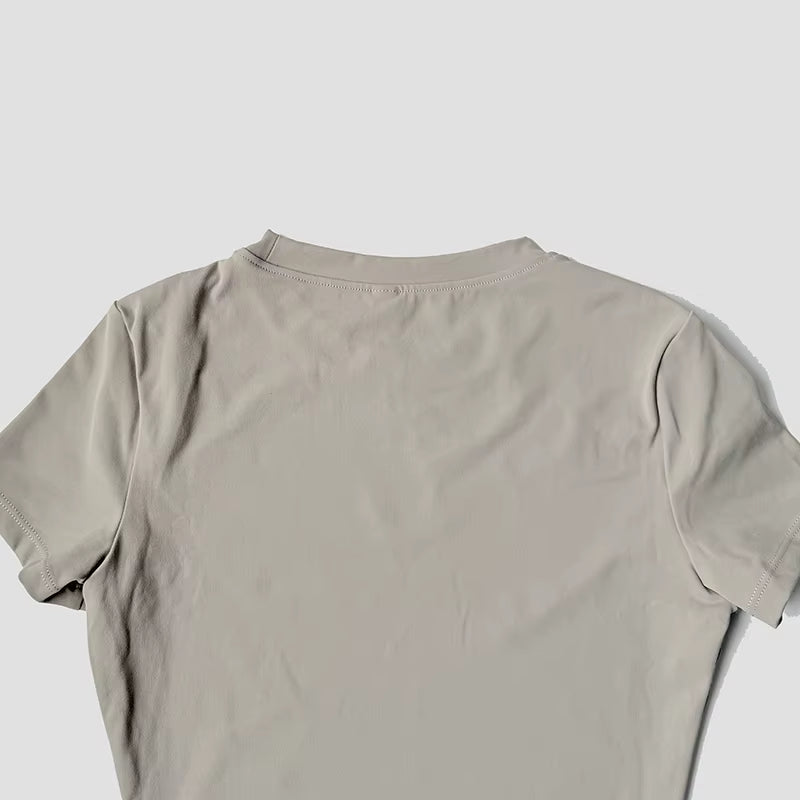 Women'S Sports Yoga Set Seamless Knitted Fitness Gym Clothes Sportswear Short Sleeve Crop Top Tracksuits Gym Short Leggings