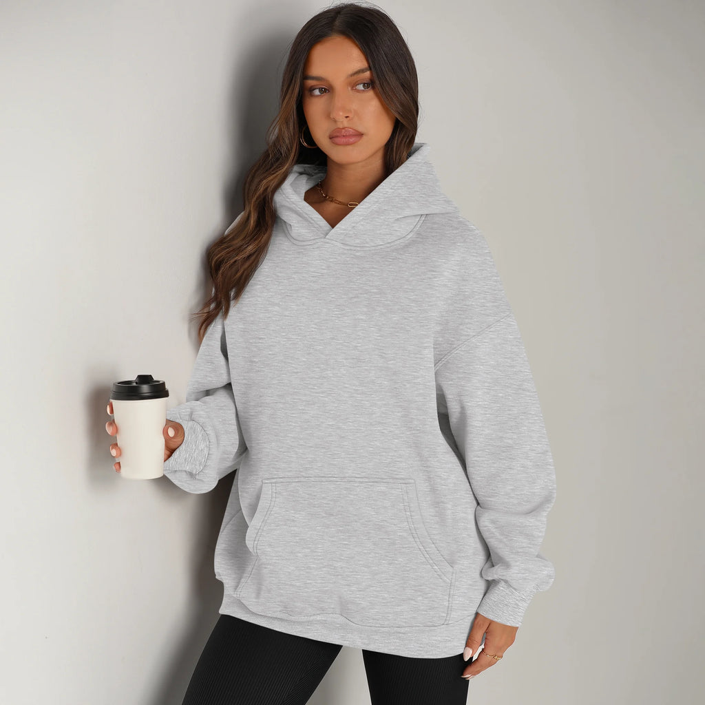 Cozy Oversized Hoodie for Women - Fall Fashion Pullover Sweatshirt with Pocket