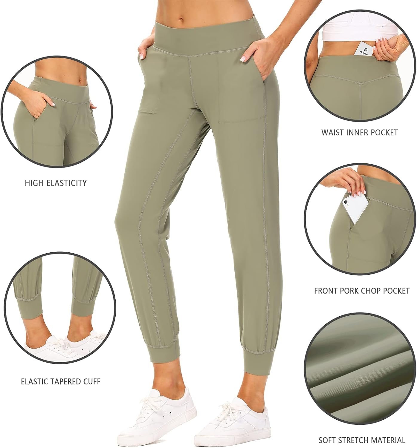 Women'S Lightweight Joggers Pants with Pockets Workout Running Yoga Pants
